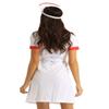 MSemis Sexy Nurse Lingerie Set, 3-Piece Short-Sleeve Button-Down Uniform Dress with Belt and Hat view 3