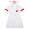MSemis Sexy Nurse Lingerie Set, 3-Piece Short-Sleeve Button-Down Uniform Dress with Belt and Hat view 4