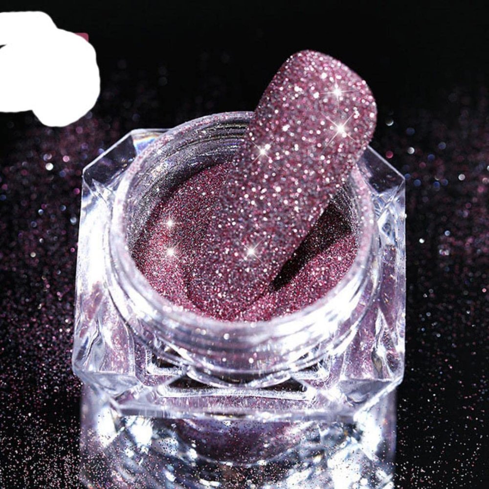 1 Box Reflective Nail Glitter, Sparkling Silver Nail Laser, Super-Bright Nail Art Glitter for Parties and Nightclubs, B-5