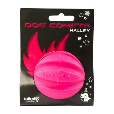 Halley Comet Dog Toy with Rope - Pink