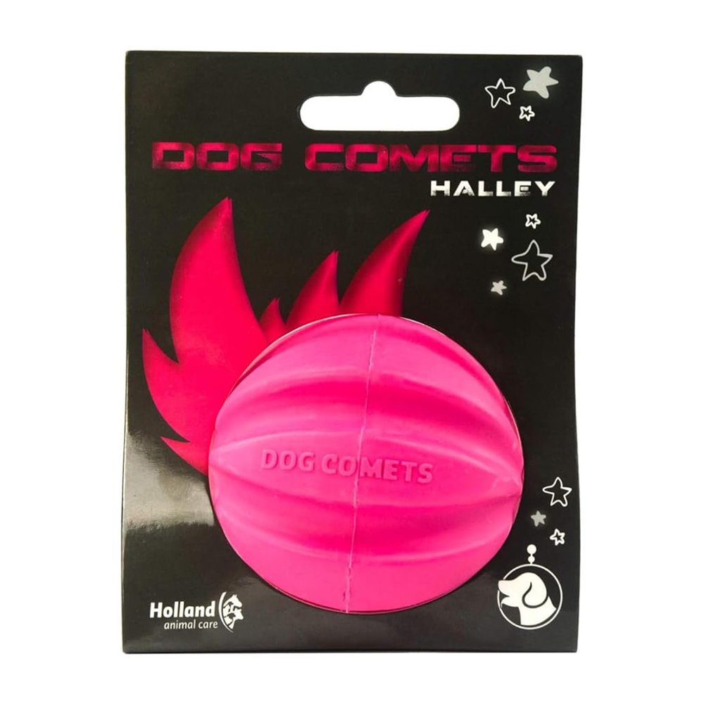 Halley Comet Dog Toy with Rope - Pink