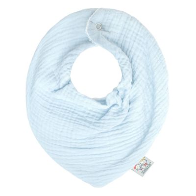 Sevira Kids - Jeanne Cotton Bandana Bib, Made in France, Blue, From Birth