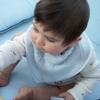 Sevira Kids - Jeanne Cotton Bandana Bib, Made in France, Blue, From Birth view 3
