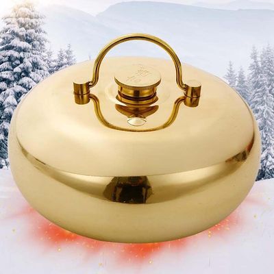 Thickened Copper Hot Water Bottle for Pain Relief, Portable Home and Hand Warmer, for Lower Abdomen, with Cover, 2.0 L