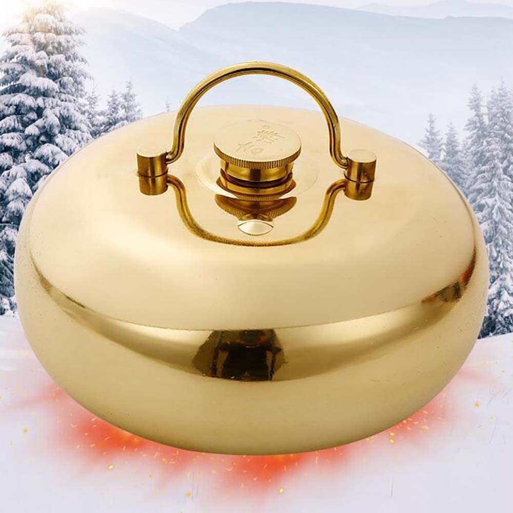 Thickened Copper Hot Water Bottle for Pain Relief, Portable Home and Hand Warmer, for Lower Abdomen, with Cover, 2.0 L