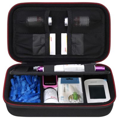 Elonbo Diabetic Supplies Travel Case, Glucose Meter and Insulin Pen Organizer, Black