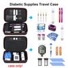 Elonbo Diabetic Supplies Travel Case, Glucose Meter and Insulin Pen Organizer, Black view 2