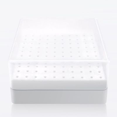 Nail Drill Bit Holder Organizer, 100-Hole Case, White