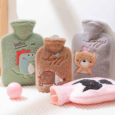 TBHOME Hot Water Bottle with Removable Plush Cover, Army Green