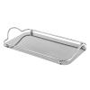 Decorative Mirrored Metal Vanity Tray with Handles, Silver view 1