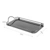 Decorative Mirrored Metal Vanity Tray with Handles, Silver view 2