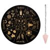 AHANDMAKER 7.8" Witch Star Pendulum Board with Rose Quartz Crystal Pendulum, Wooden Wheel of the Year Board for Spirit Altar Décor view 1