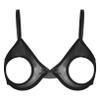 Kaerm Women's Black Sheer Mesh Open-Cup Underwire Bra, V-Neck, Backless, Size S view 1