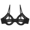 Kaerm Women's Black Sheer Mesh Open-Cup Underwire Bra, V-Neck, Backless, Size S view 4