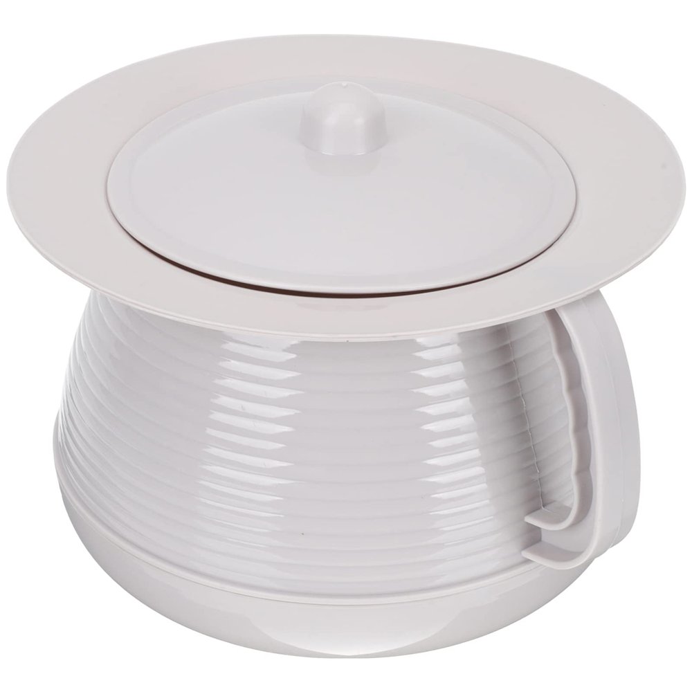 Covered Plastic Bedside Potty with Handle for Home Use
