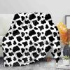 White & Black Cow-Leopard Flannel Blankets, 3D Print, Hiking, Picnic, Thick Quilted Blanket, Student Blanket, Children's Quilted Blanket, Flannel Throw view 1