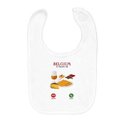 Fabulous Baby Organic Cotton Bib – Belgium Is Calling Me, Gastronomy, Beer, Chocolate