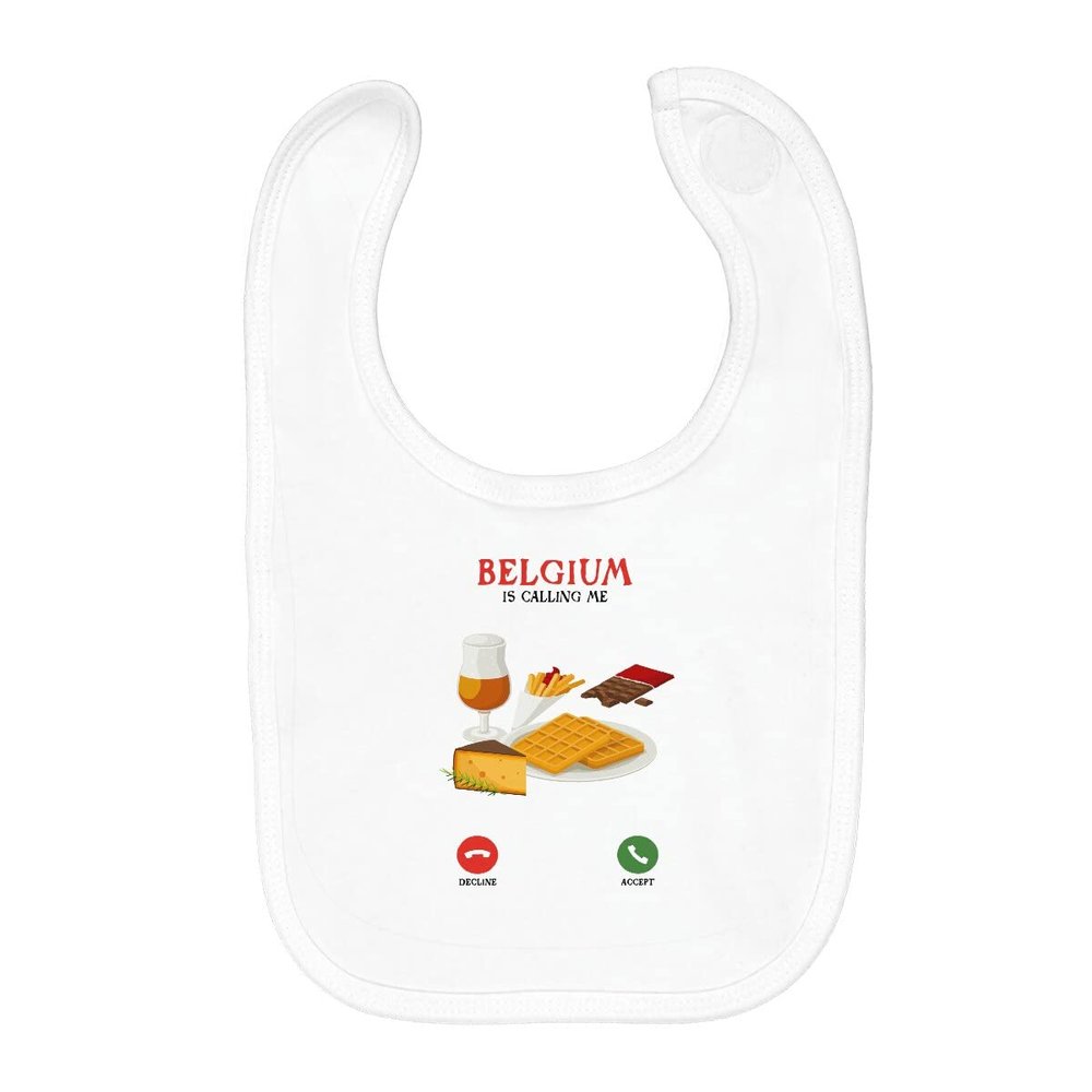 Fabulous Baby Organic Cotton Bib – Belgium Is Calling Me, Gastronomy, Beer, Chocolate
