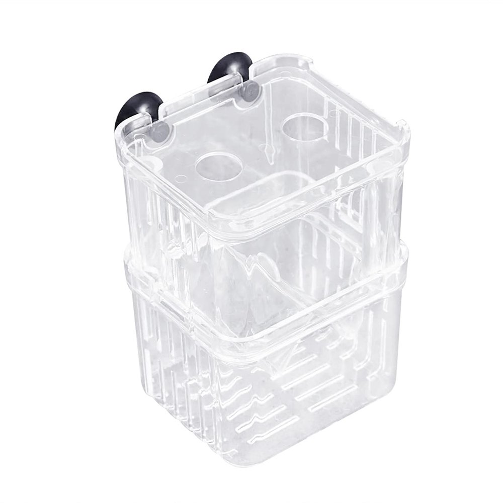 Mipcase Aquarium Fish Breeding Box with Side Ventilation, Fry Isolation Box, Space-Saving Double-Layer Design