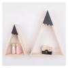 2-Piece Nordic-Style Wooden Snow Mountain Wall Shelf Set for Nursery, Yellow view 4