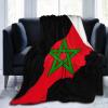 Morocco Flag Map Ultra-Soft Flannel Fleece Blanket, Year-Round Throw for Living Room or Bedroom view 1