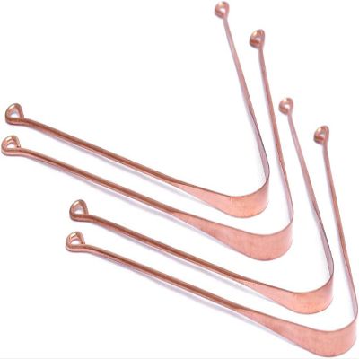 Copper Tongue Scraper, Natural Ayurvedic Tongue Cleaner, Oral Care Travel Utensils (4)