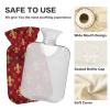 2L Hot Water Bottle with Cover, Fleur-de-Lis Plaid view 3
