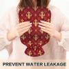 2L Hot Water Bottle with Cover, Fleur-de-Lis Plaid view 4
