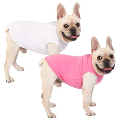 Sychien Dog Shirts, Soft, Unprinted, Cotton, for Boys, Girls, Dogs, Solid Color, Size XXL, Labrador Clothing, Pink, White