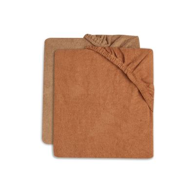 Jollein Changing Pad Cover 2-Pack, Terry Cloth, 50 x 70 cm, Biscuit & Caramel