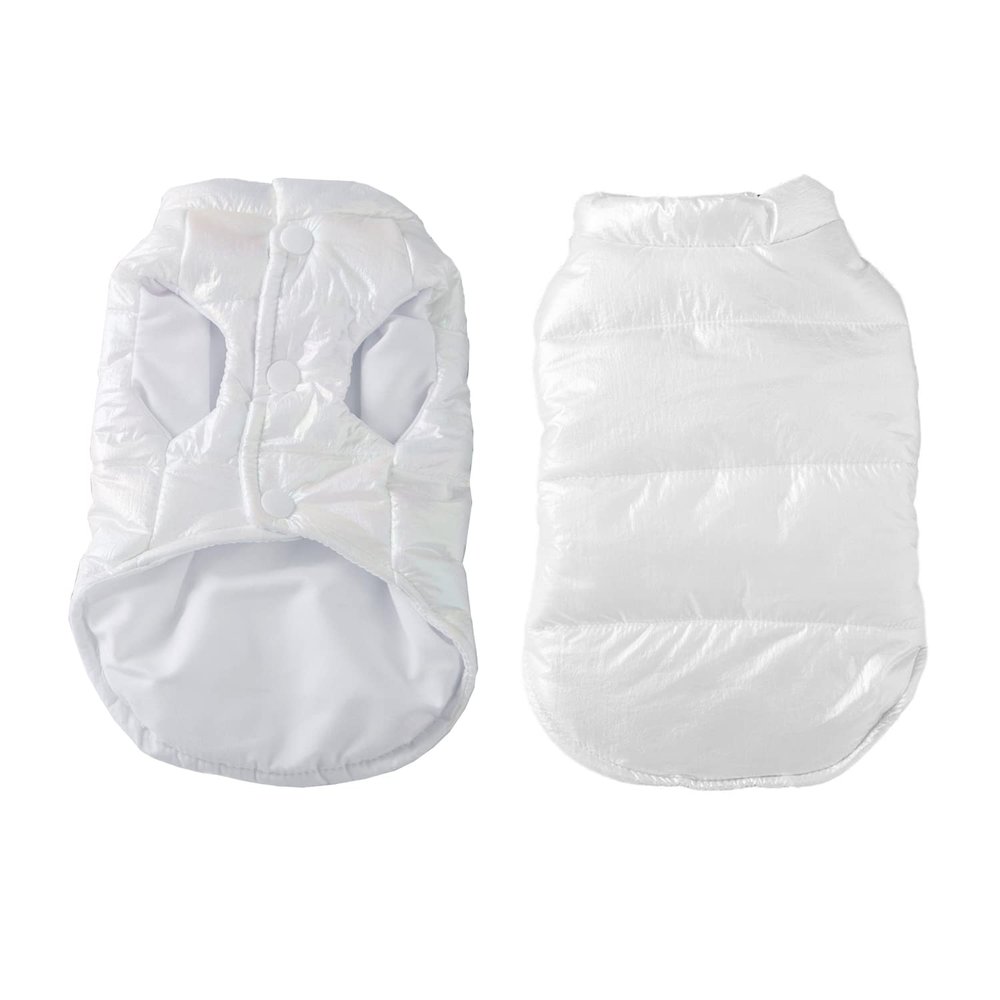 Dog Winter Coat, Lightweight Waterproof Jacket for Small to Medium Dogs, White (2XL)