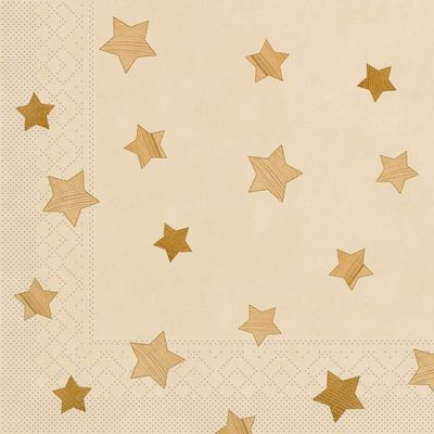 Mank Pinea Recycled Tissue Napkins, 24 x 24 cm, 150-Count Christmas Napkins with Stars