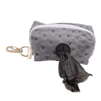 HOHXFYP Dog Waste Bag Holder with Zipper, Gray