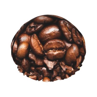 Roasted Coffee Beans Print Reusable Double-Layer Shower Cap for Women
