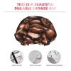 Roasted Coffee Beans Print Reusable Double-Layer Shower Cap for Women view 3