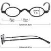 Lanomi Mini Round Reading Glasses for Women and Men, Black, 1.0 Magnification view 2