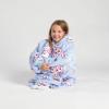 Close Up Kids' Hoodie Blanket, Elephant Design, One Size, Unisex, Teddy Plush, Light Blue/White/Rose view 2