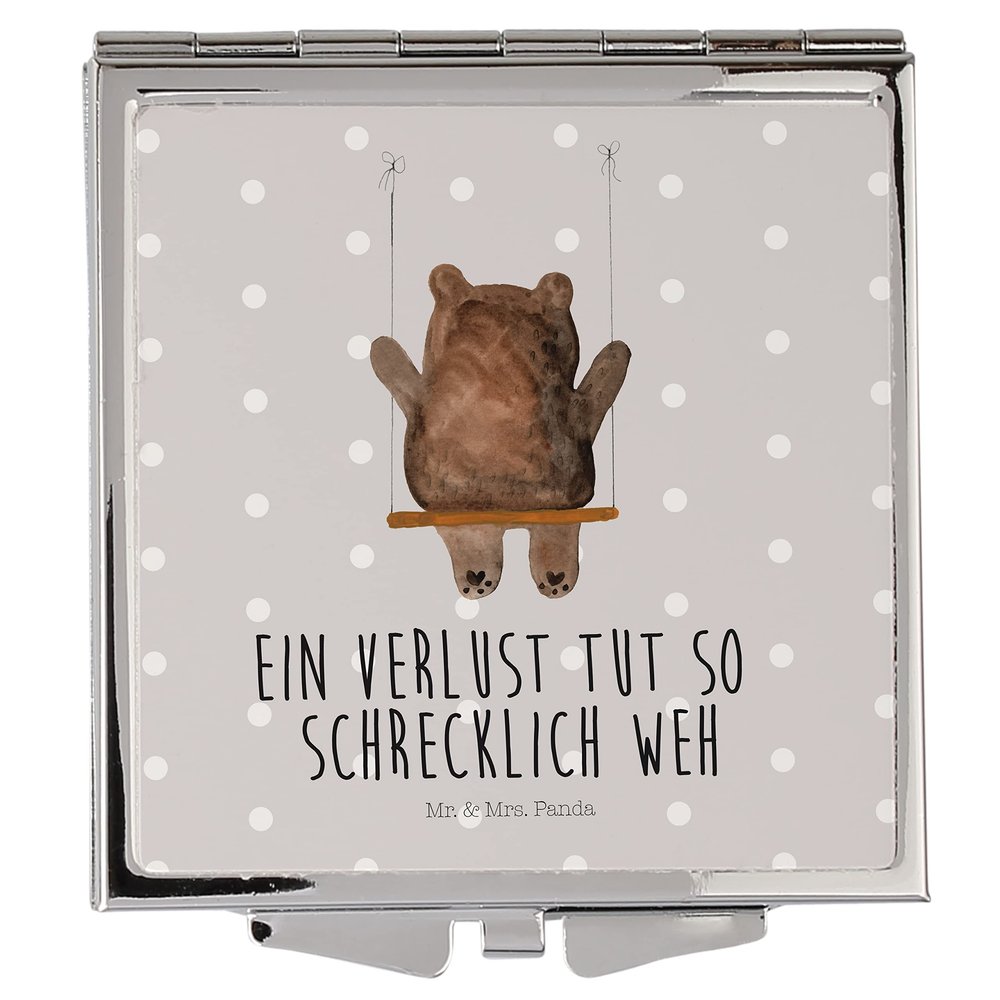 Mr. & Mrs. Panda Square Handbag Mirror – Bear on a Swing