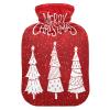 Hot Water Bottle, 2 L, Soft Plush Cover, Leakproof Screw Cap, Red Christmas Tree view 1