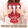 Hot Water Bottle, 2 L, Soft Plush Cover, Leakproof Screw Cap, Red Christmas Tree view 4