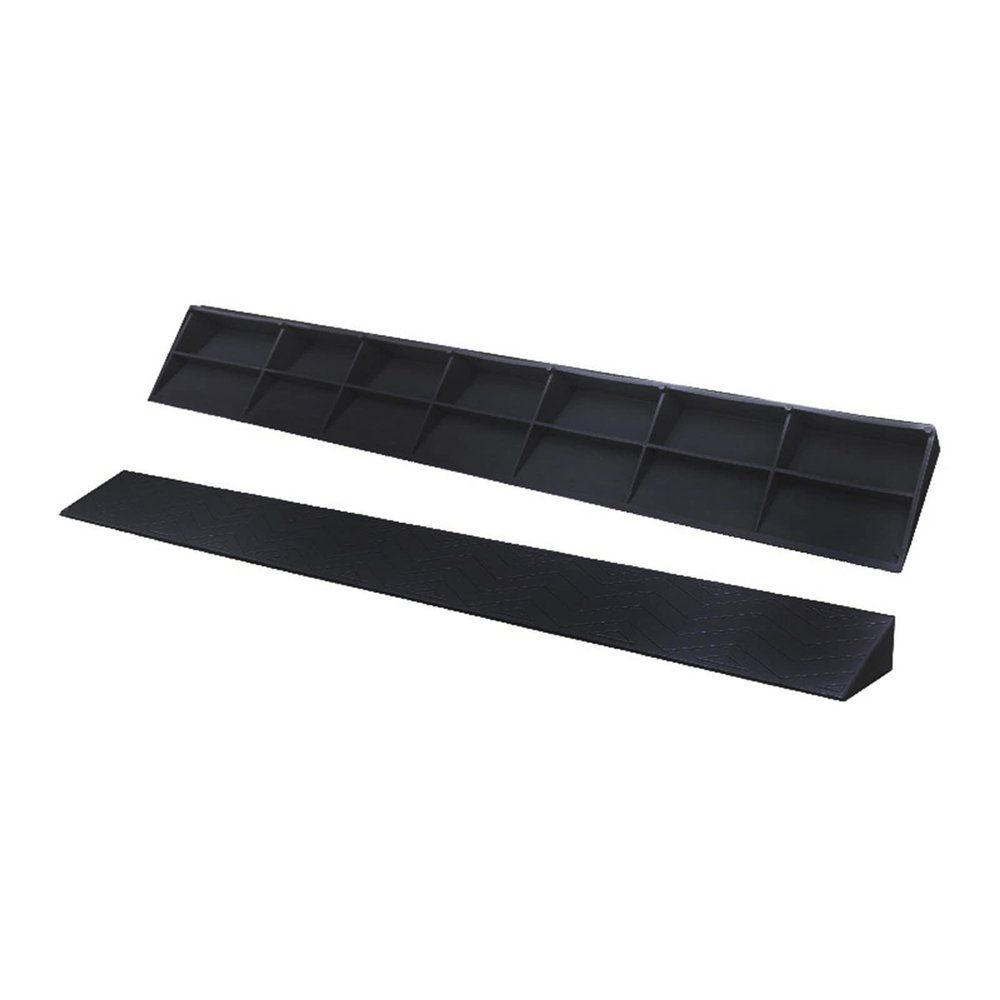 TOOJUN Plastic Threshold Ramps, 0.42-Inch Rise, 2-Pack, 39.4-Inch Length, Cuttable, Black, 100 × 7 × 1.5 cm