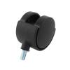 5 Black 2-Inch Threaded-Stem Casters with Brakes, 8 mm Stem view 4