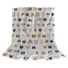 Soft Fluffy Throw Blanket for Double Beds, Cute Cats and Dogs, 150 x 130 cm view 1