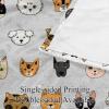 Soft Fluffy Throw Blanket for Double Beds, Cute Cats and Dogs, 150 x 130 cm view 3