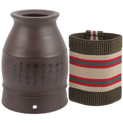 Ceramic Moxibustion Cup, Stainless Steel and Fabric, Coffee