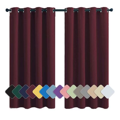 MENGH Blackout Velvet Curtain, Opaque, Noise-Reducing, Soft, Wine Red, 300 x 160 cm (H x W), 1 Pc.