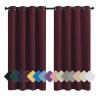 MENGH Blackout Velvet Curtain, Opaque, Noise-Reducing, Soft, Wine Red, 300 x 160 cm (H x W), 1 Pc. view 1