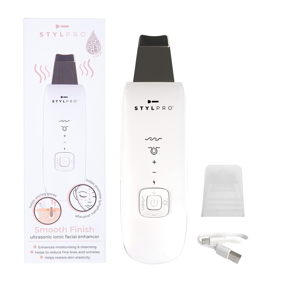 STYLPRO Smooth Finish Facial Skincare Tool with Ultrasonic and Ion Technology
