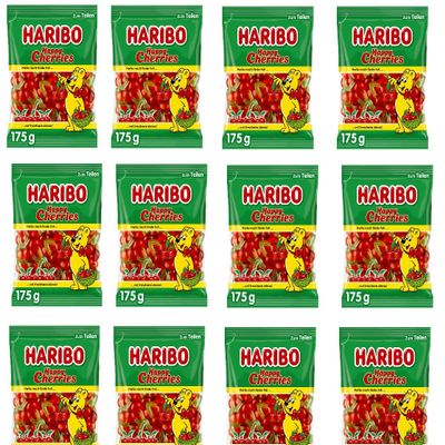 12 Bags of HARIBO Happy Cherries, 175 g Each (12 x 175 g)