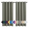 MENGH Blackout Curtain Panel, Light-Blocking and Noise-Reducing, Soft, Yellow-Gray, 175 x 140 cm (H x W) view 1